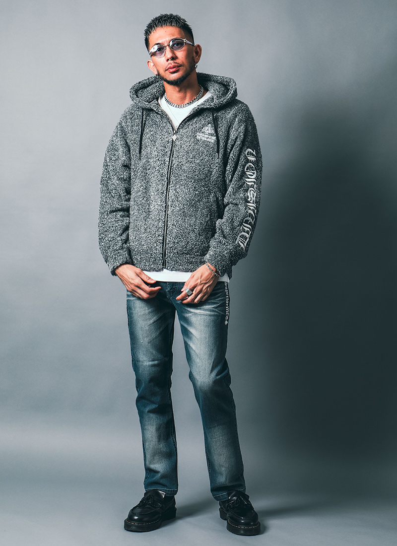 杢ボア フルジップ パーカー