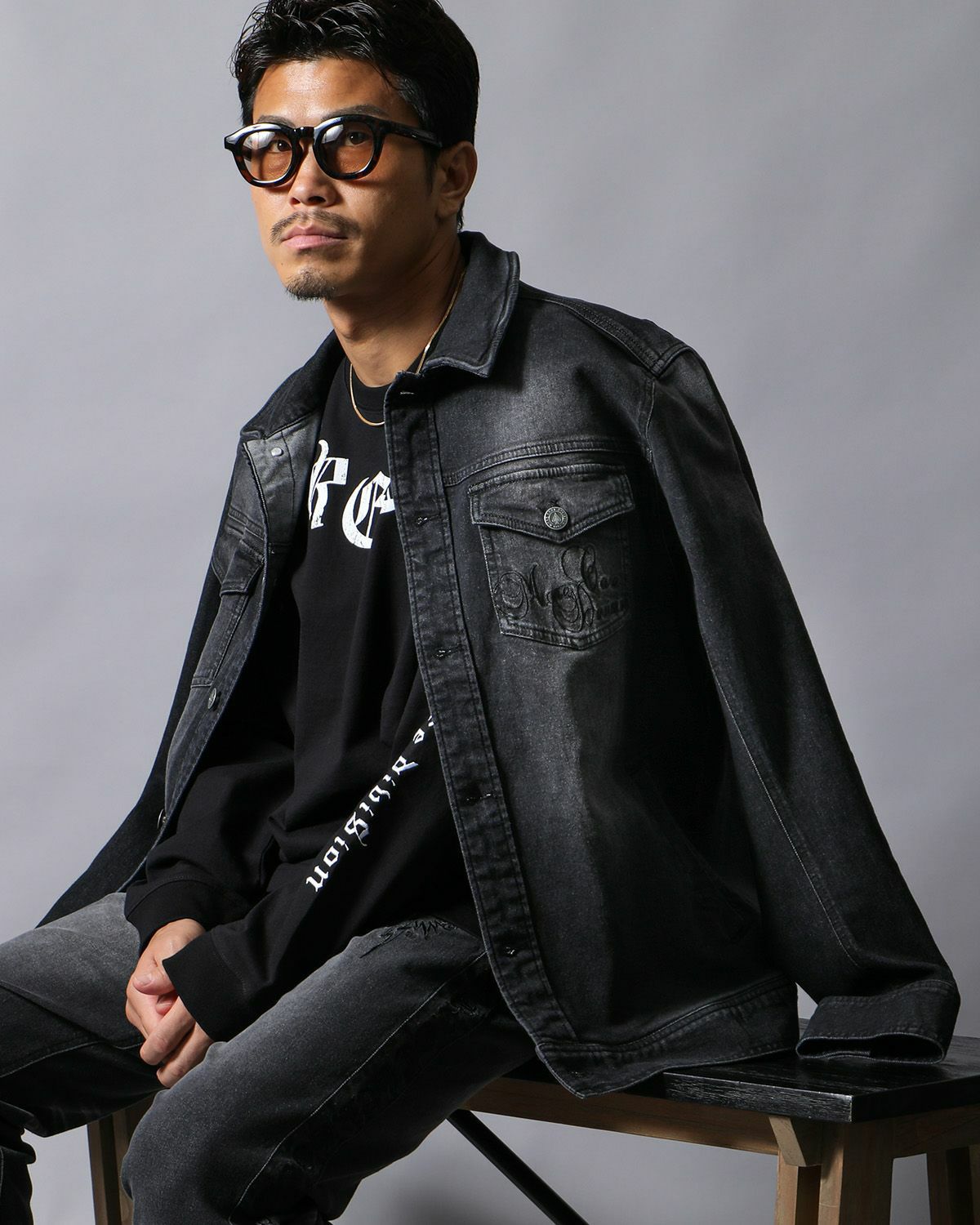 ストレッチ ブラック デニムジャケット