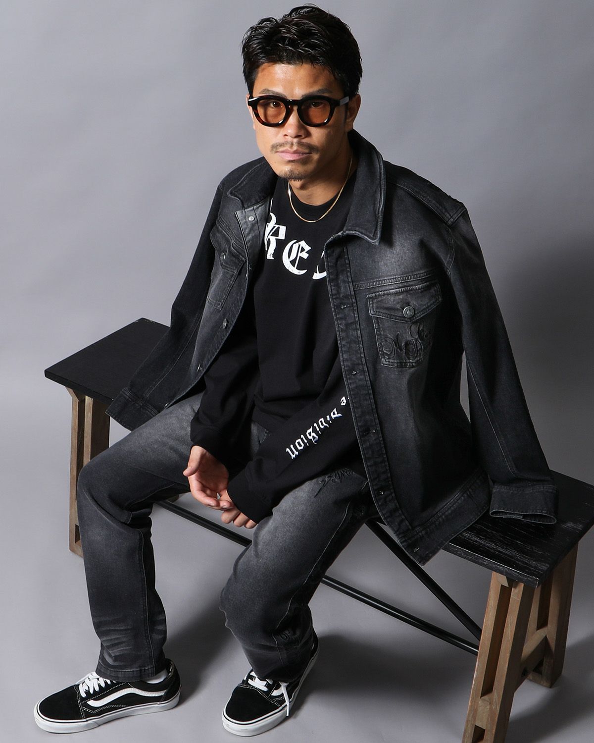 ストレッチ ブラック デニムジャケット