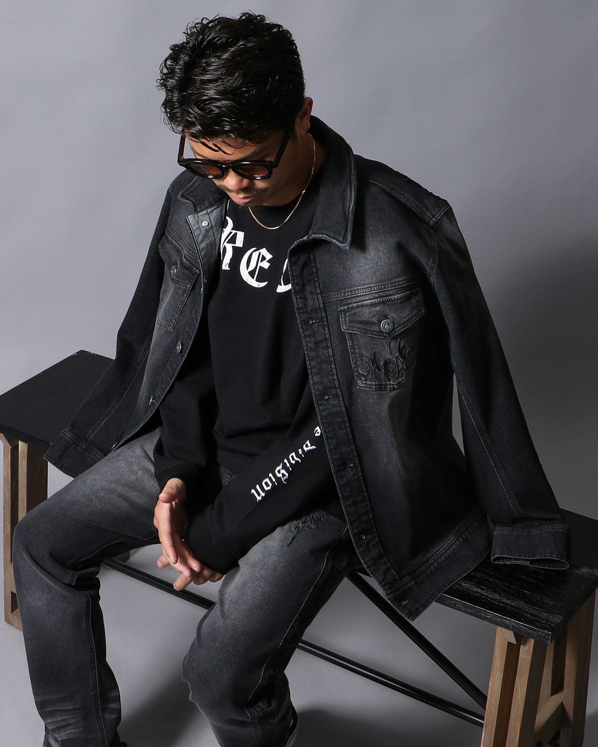 ストレッチ ブラック デニムジャケット