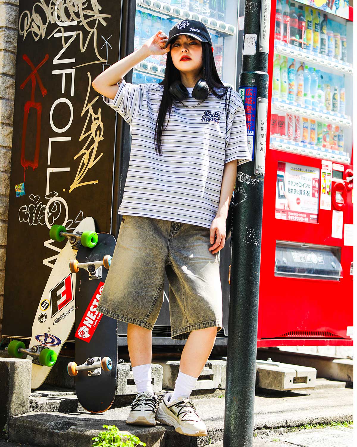 バギーデニム ショーツ