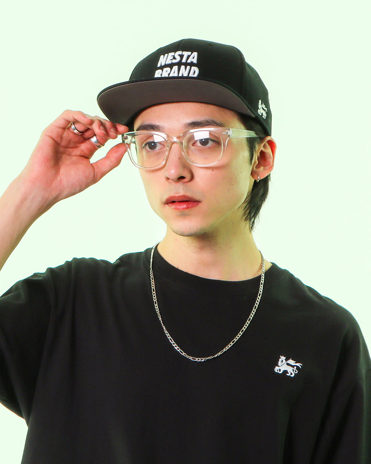 綿ツイル 3D刺繍 平つば キャップ