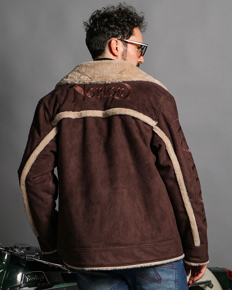 ビッグアームロゴ フェイクムートン ジャケット