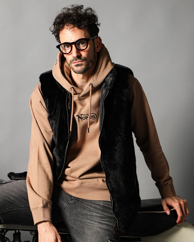 ライナーベスト付 ムラ PU ライダース