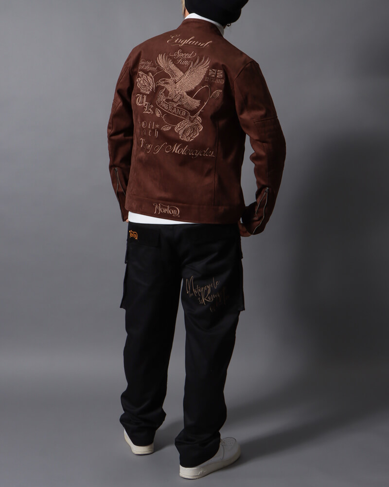 フェイクスウェード シングルライダース ジャケット