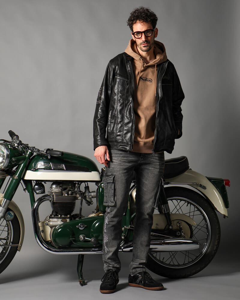 ライナーベスト付 ムラ PU ライダース