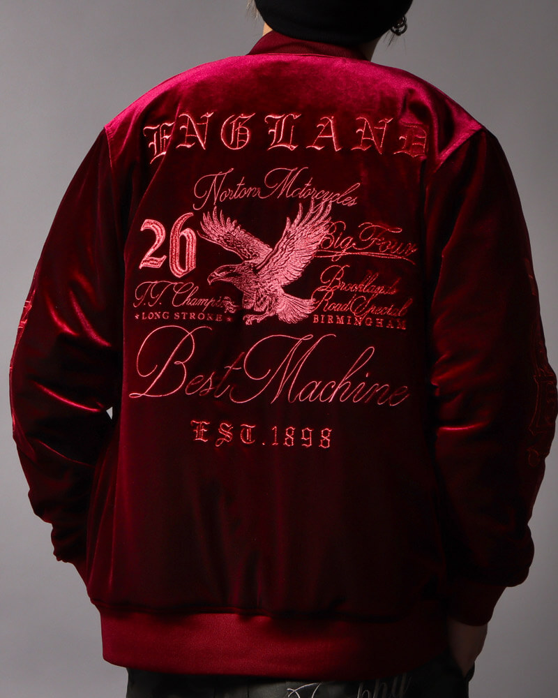 イーグル ベロア スカジャンブラック背中