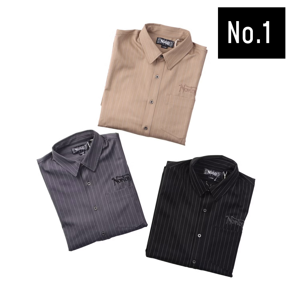 ストレッチ ピンストライプ 7分袖 シャツ