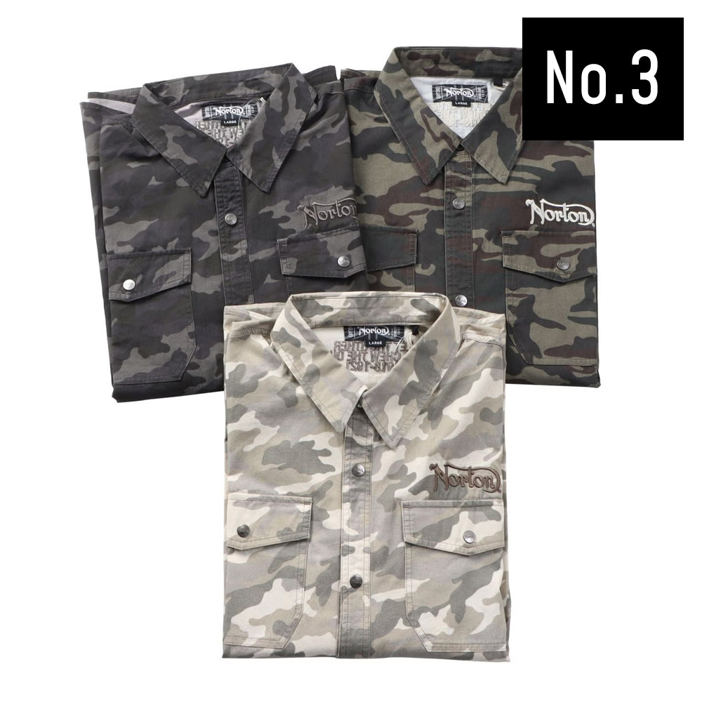 カモ総柄 ミリタリーシャツ
