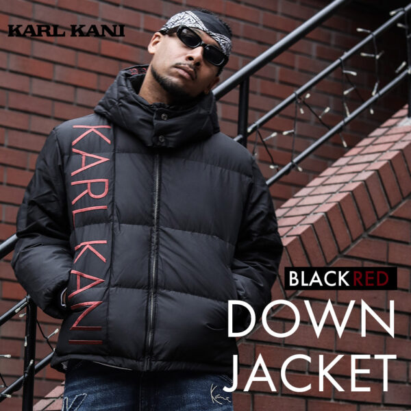 KARL KANI BLACK RED DOWN JACKET
