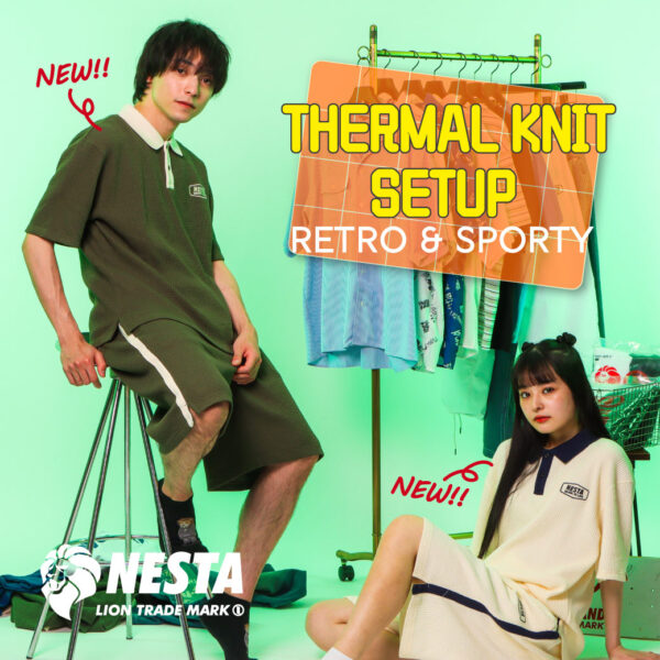 【NESTA】THERMAL KNIT SETUP『RETRO & SPORTY』